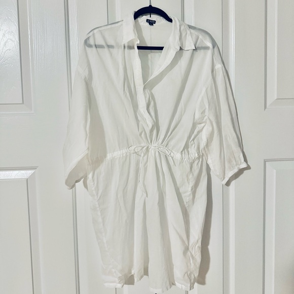 J.Crew Swim Cinched Shirt-Dress Coverup in Sheer Cotton Voile - Picture 2 of 3